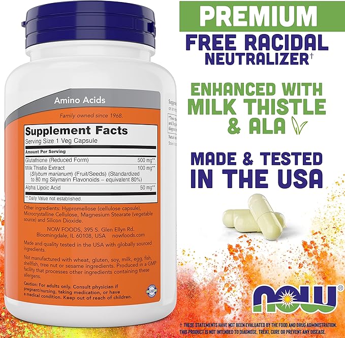 Now Glutathione 500 mg, 100 Vegan 2) -