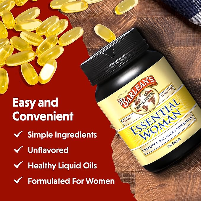 Barlean's Essential Woman Capsules, Hormonal Balance 3 6 6 9 9 and 120 Count