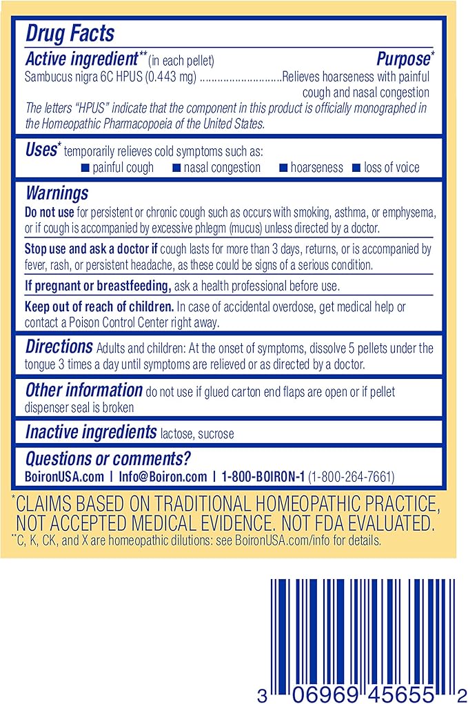 Boiron Sambucus Nigra 6c Homeopathic Elderberrry 2)