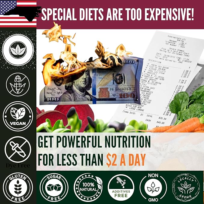 InviNutri Superfoods Powder Solution for ARFID Special Needs Picky Eaters. Microgreens Veggies Fruits Mushrooms Turmeric. Invisible 40x Nutrient-Rich 30mg Sulforaphane Vitamin Supplement TRIAL PORTION