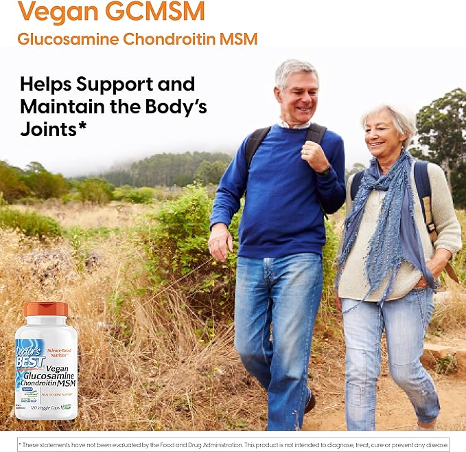 Doctor's Best Vegan Glucosamine Chondroitin MSM, Capsule,120 count