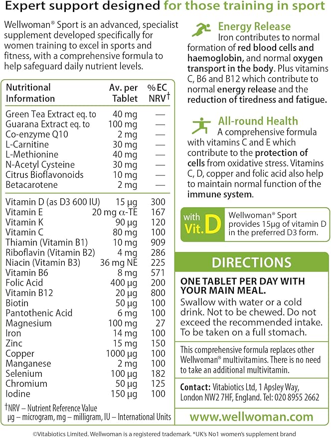 Vitabiotics Wellwoman Sport and Fitness - 30 Tablets