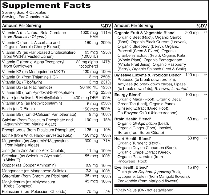 NATURELO Mens Multivitamins 120 Vegetarian