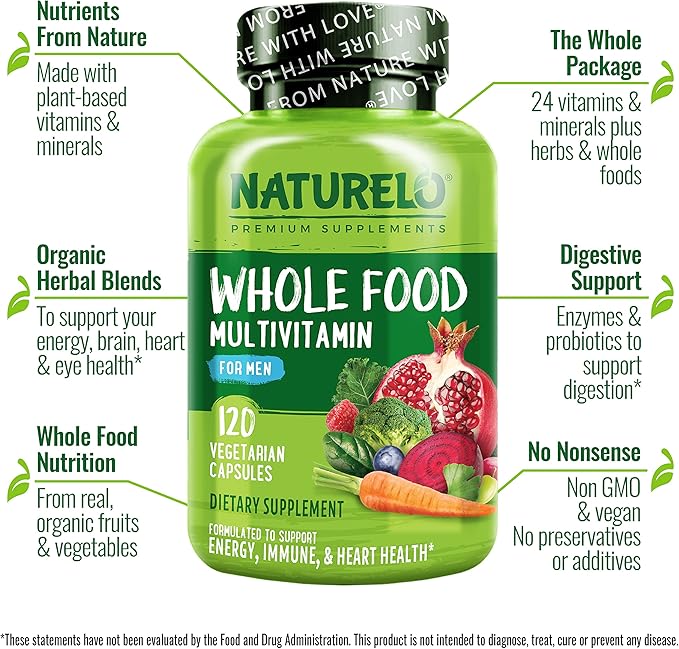 NATURELO Mens Multivitamins 120 Vegetarian