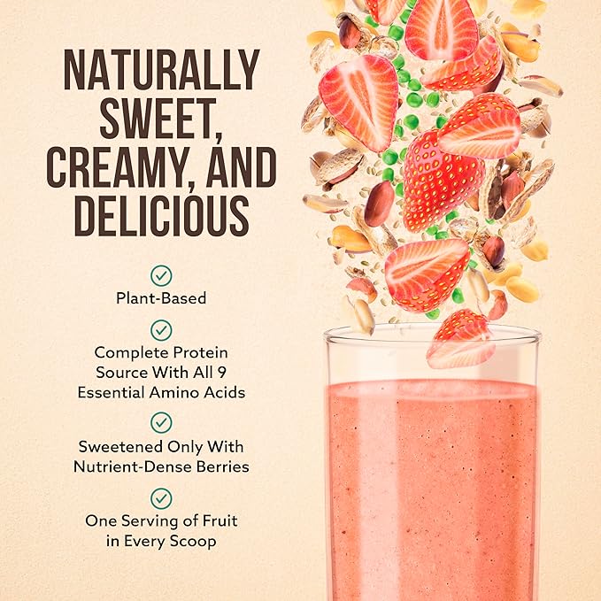 Premium Protein Powder, Strawberry Peanut Butter (20g of 4 Ingredients 20 Servings