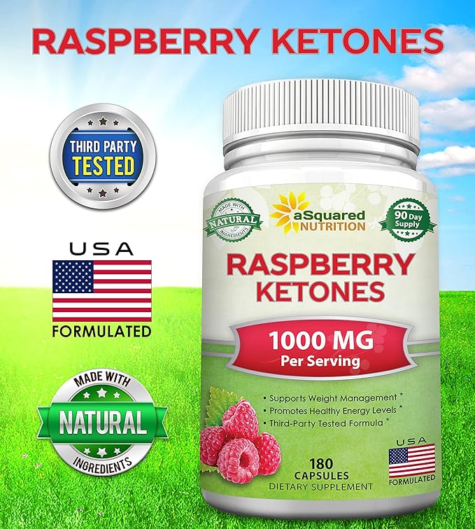 aSquared Nutrition Natural Raspberry Ketones 1000mg-180