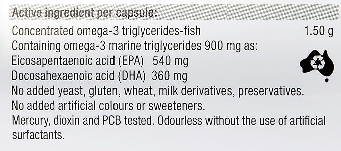 Blackmores Omega Triple Concentrated Fish Oil 150 Capsules