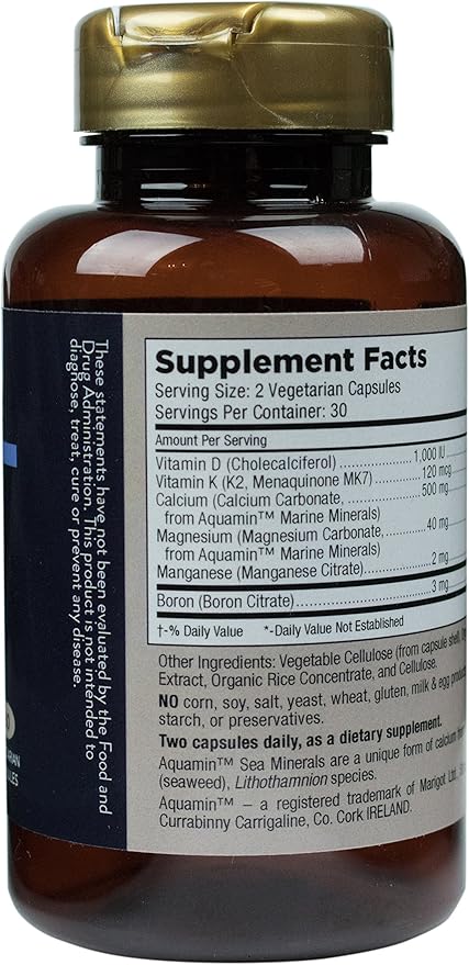 Mt. Angel Vitamins K2, Comprehensive 1600 mg, K2 (MK7), (MK7), Manganese, D3, Boron 60 Vegetarian