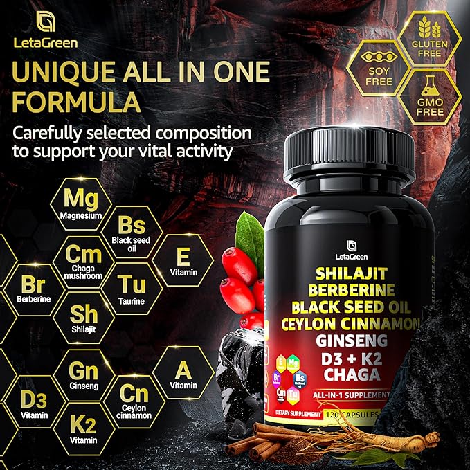 Pure Himalayan Shilajit Capsules All-in-1 Fulvic 2) -
