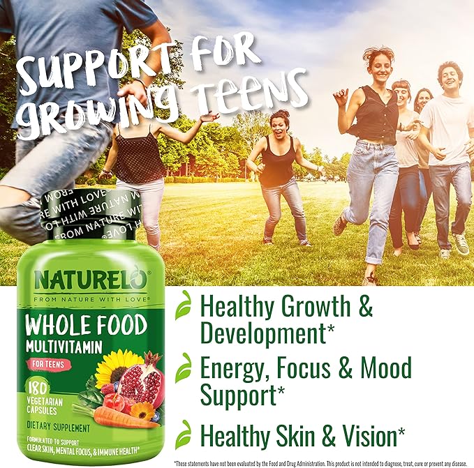 NATURELO Whole Food Multivitamin for Teens 180 Capsules