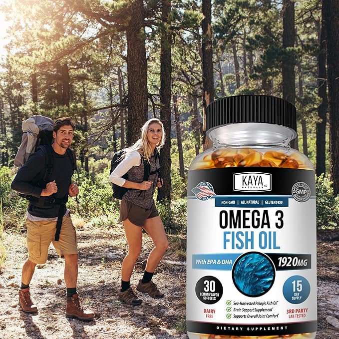 Kaya Naturals Omega 3 Supplement 3 Fish 100% Pure 3 Vitamins 30 Count