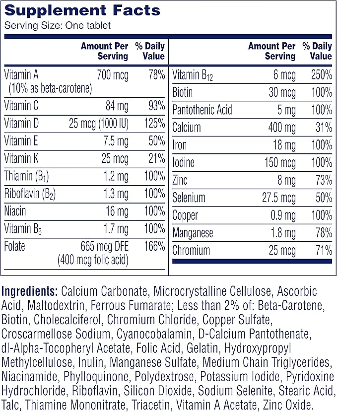 One A Day Women’s Multivitamin, Supplement B12, Biotin, 250 count