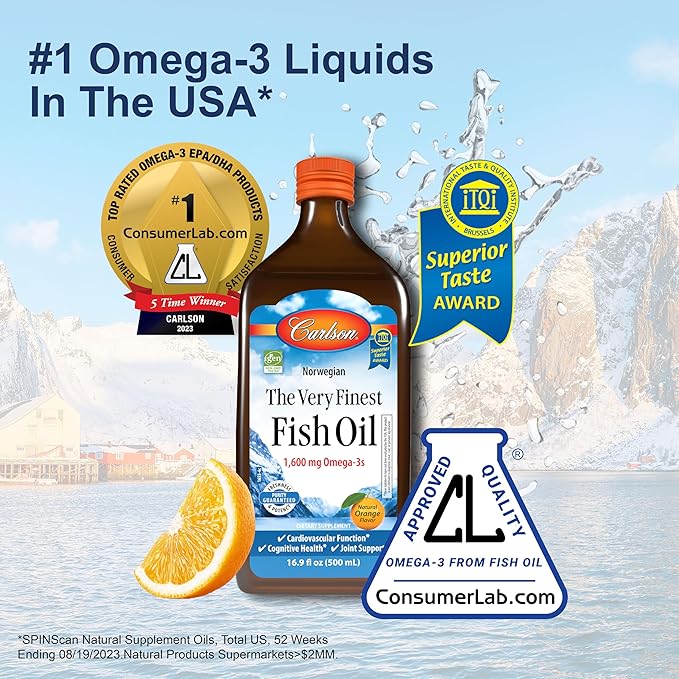 Carlson - The Very Finest Fish 1600 mg Omega-3s, Liquid 16.9 Fl