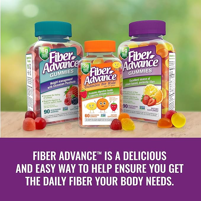 Fiber Advance Gummies 100% Plant 3-Pack)