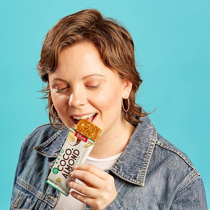 good! Snacks Keto Vegan Protein Bars, Coconut Almond, Gluten Free Keto Snack Bar, Low Carb, Low Sugar Meal Replacement, High Protein Healthy Snacks, 10g Protein, 3g Net Carbs, 12 Bars
