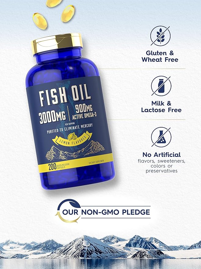 Carlyle Fish Oil 3000mg 900mg Omega 3 | 200 Softgels