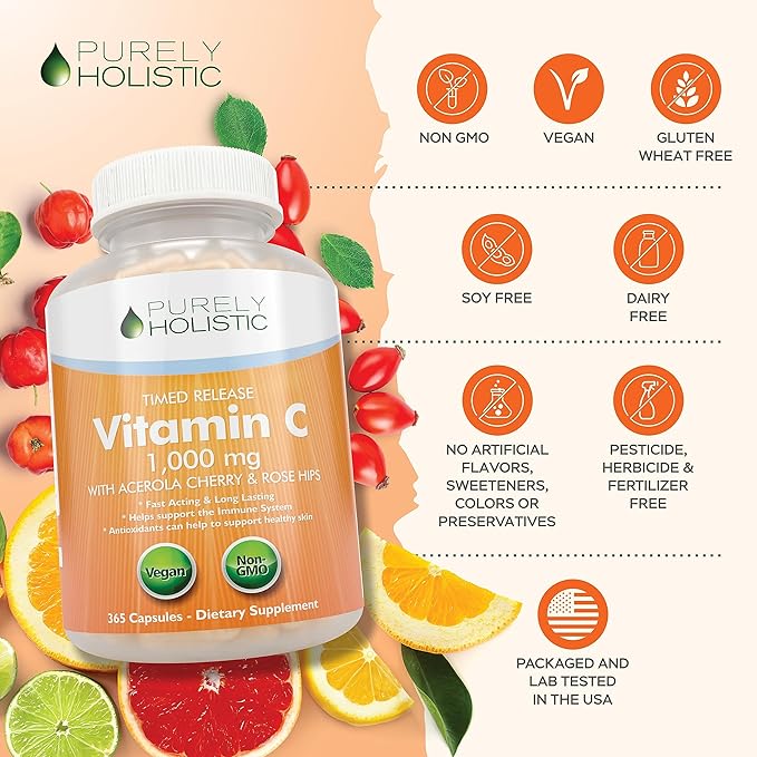 Purely Holistic Vitamin C 1000mg, 365 12 Month 2 Stage