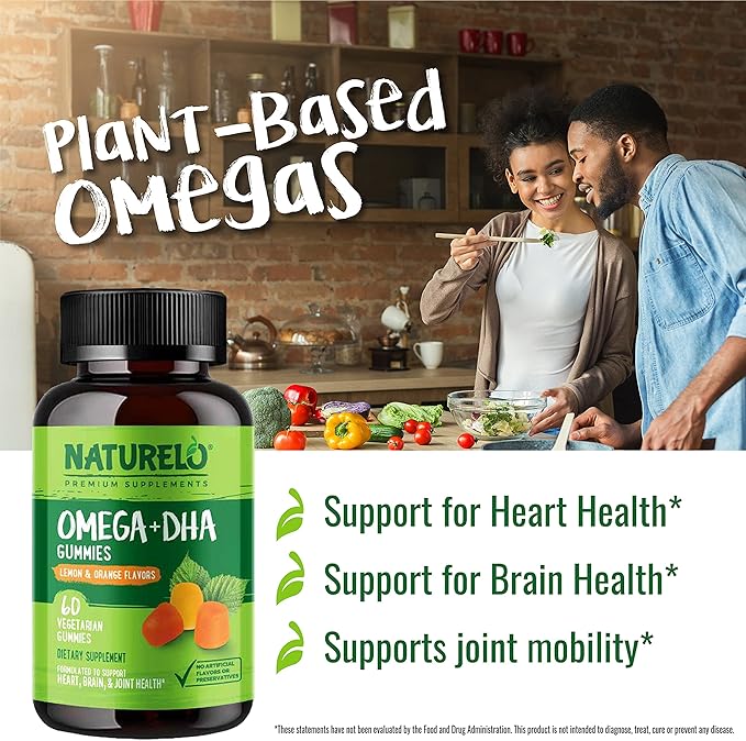 NATURELO Vegetarian DHA and Omega 3 60 Gummies