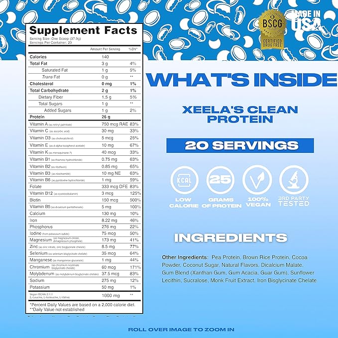 XEELA Plant Based Vegan Protein Powder 25g High