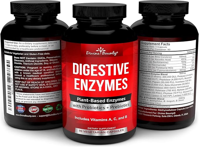 Digestive Enzymes with Probiotics & Prebiotics 90 Vegetarian
