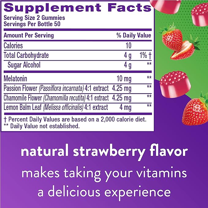 Vitafusion Max Strength Melatonin 10mg Gummy 100 Count 50+ Multivitamin 60 Count
