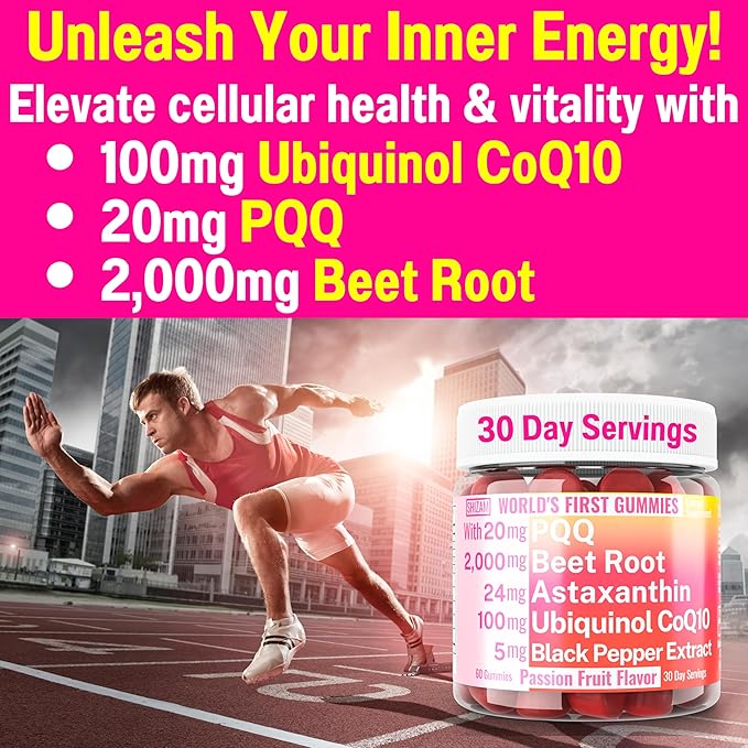 Ubiquinol CoQ10 PQQ Astaxanthin Beets Gummies, CQ-10 CO-Q10 CO-Q10 Q CO-10 CQ10 CQ10 C0Q10 C0Q10 Bioperine 20mg 40mg 40mg 100mg 100mg 200mg 200mg 400mg 400mg
