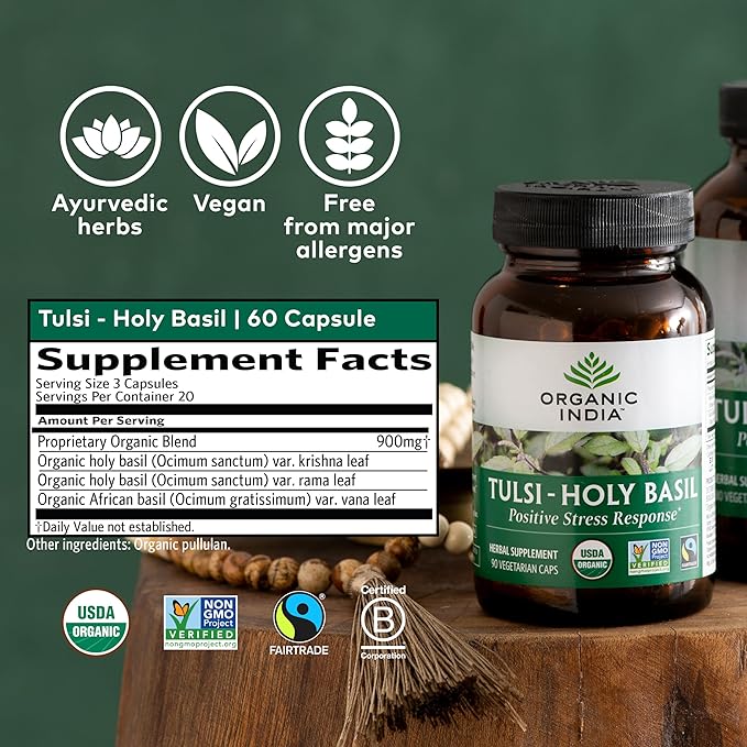 ORGANIC INDIA Tulsi Herbal Supplement 90 Capsules