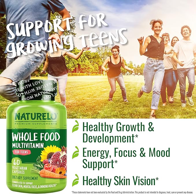 NATURELO Whole Food Multivitamin for Teens 60 Capsules