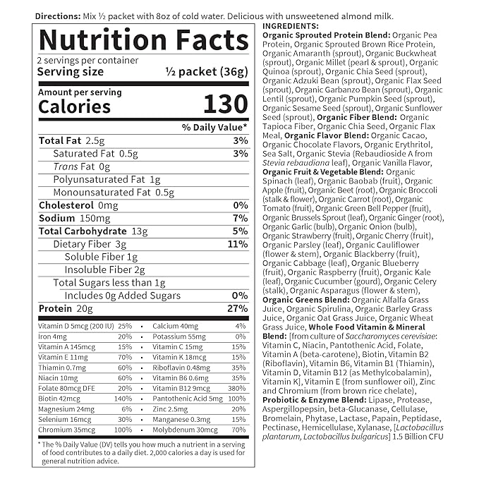 Garden of Life Meal Replacement Chocolate 10ct Tray, 0.16 Pound