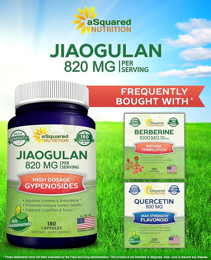 aSquared Nutrition Jiaogulan Supplement-180 Capsules 820mg