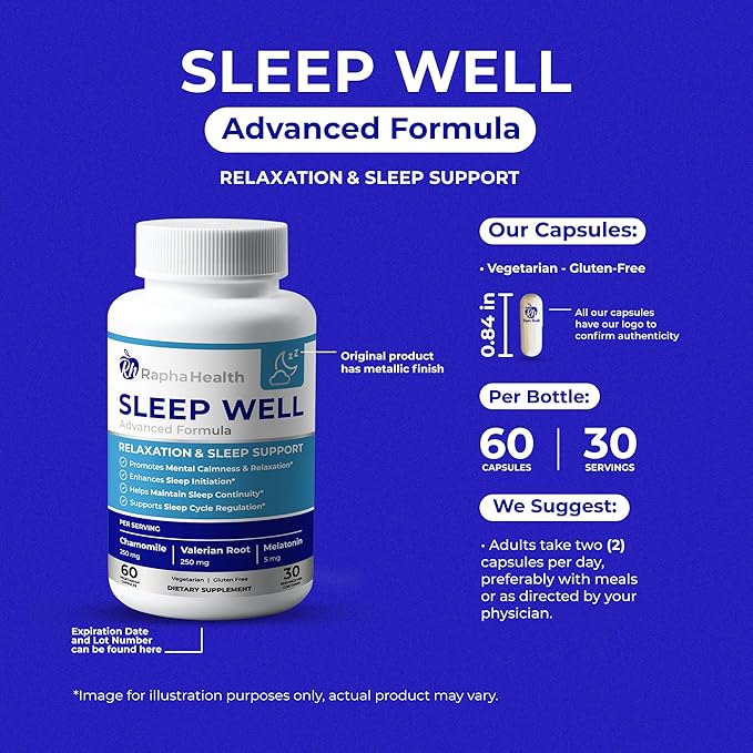 Sleep Well | Natural Sleep Aid 60 Capsules 30 Nights