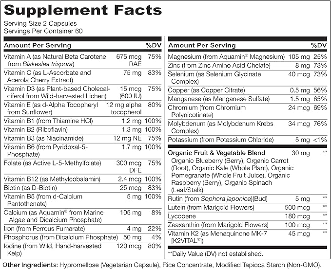 NATURELO Whole Food Multivitamin for Teens 120 Capsules