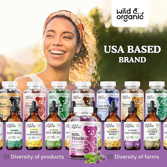 Wild & Organic Milk Thistle Gummies 4:1 Extract 60 Vegan