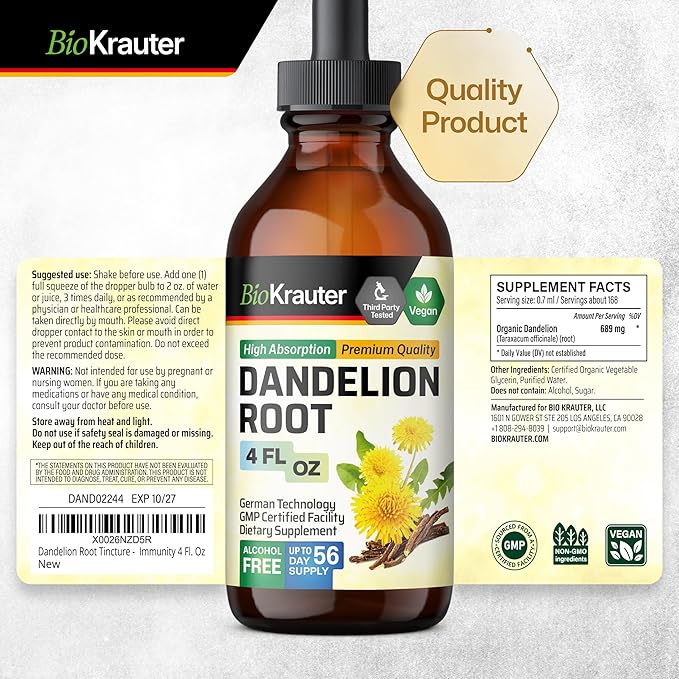 Dandelion Root Tincture 4 Fl.