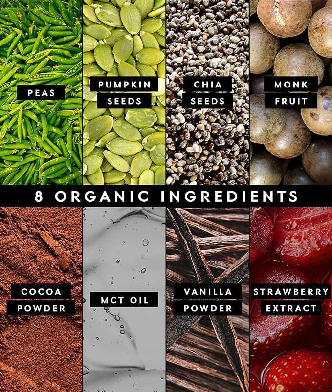 Truvani Vegan Pea Protein Powder | Chocolate Strawberry | 20g Organic Plant Based Protein | 1 Serving | Keto | Gluten & Dairy Free | Low Carb | No Added Sugar