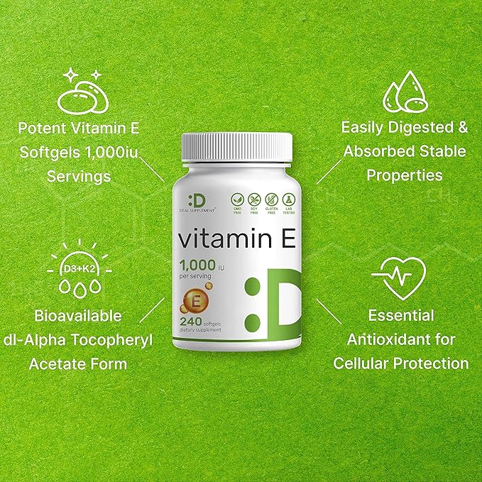 DEAL SUPPLEMENT Vitamin E Supplements, 1,000 240 Softgels