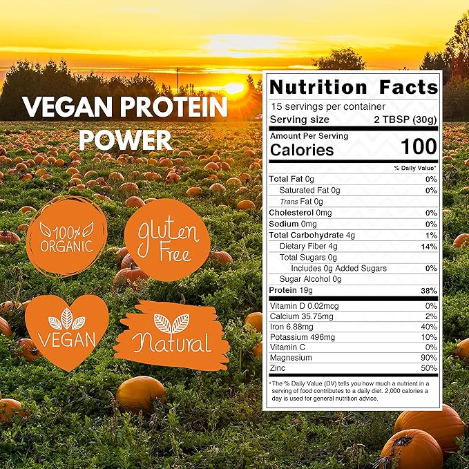 Organic Pumpkin Seed Protein Powder, Plant 1 lb
