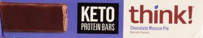 think! Delight, Keto Protein Bars, Healthy Low Carb, Gluten Free Snack - Chocolate Mousse Pie, 10 Count (Packaging May Vary) (Pack of 2)