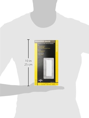 Medline Sterile Bordered Gauze, 4" x 8" with 2" x 6" Pad 15)