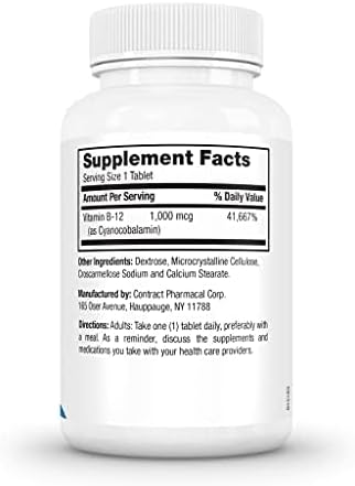 Earth's Splendor Energy Supplements, with Vitamin B12, Dietary (1000mcg, 200 200 Tablets)