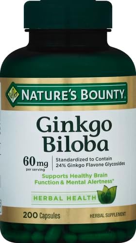 Nature's Bounty Ginkgo Biloba 60 Mg, 200 Capsules (17243)