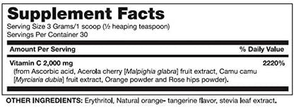 Vitamin C Powder Drink Mix 2000mg Antioxidant