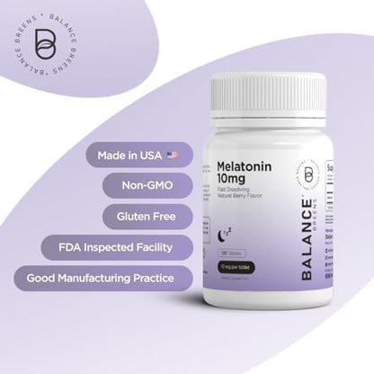Melatonin 10mg, 100% Drug Free, Fast-Dissolve 120 Tablets