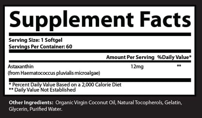 Research Labs Triple Strength Natural Astaxanthin 12mg Softgels 120 Total