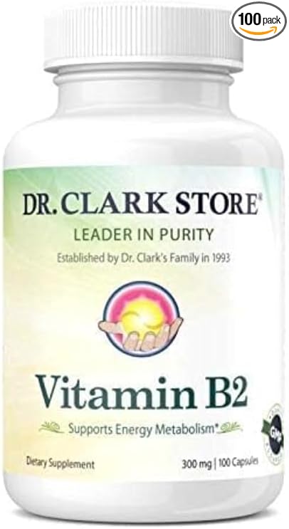 Dr. Clark Vitamin B2 Supplement, 300mg, 100 Gelatin