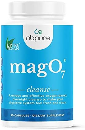 nbpure MagO7 - Natural Colon Cleanse & Detox - Occasional Constipation Relief, Stool Softening, & Bloating Support for Men & Women - Ozonated Magnesium Oxide, 90 Capsules