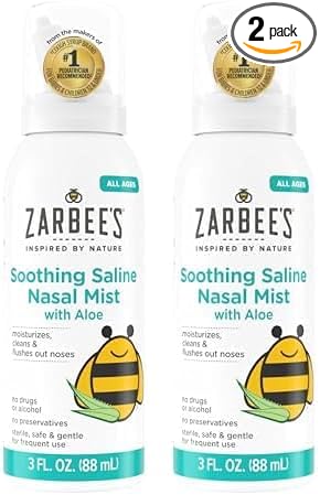 Zarbee's Baby Nasal Saline Spray, Soothing 3Fl Oz 2)