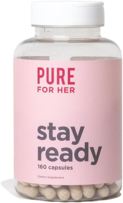 Pure for Her Vegan Stay Ready Fiber Supplement for Women | Bloat & Gas Relief, Supports Digestive Health, Regularity & Appetite Control | 160 Capsules