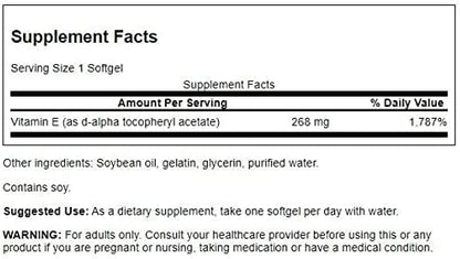 Swanson Natural Vitamin E 400 IU (268 mg, 100 Softgels)