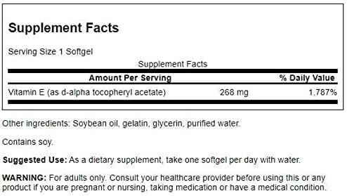 Swanson Natural Vitamin E 400 IU (268 mg, 100 Softgels)